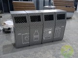 宝安市政项目镂空不锈钢分类垃圾桶案例