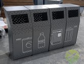 户外组合式镂空不锈钢分类垃圾桶